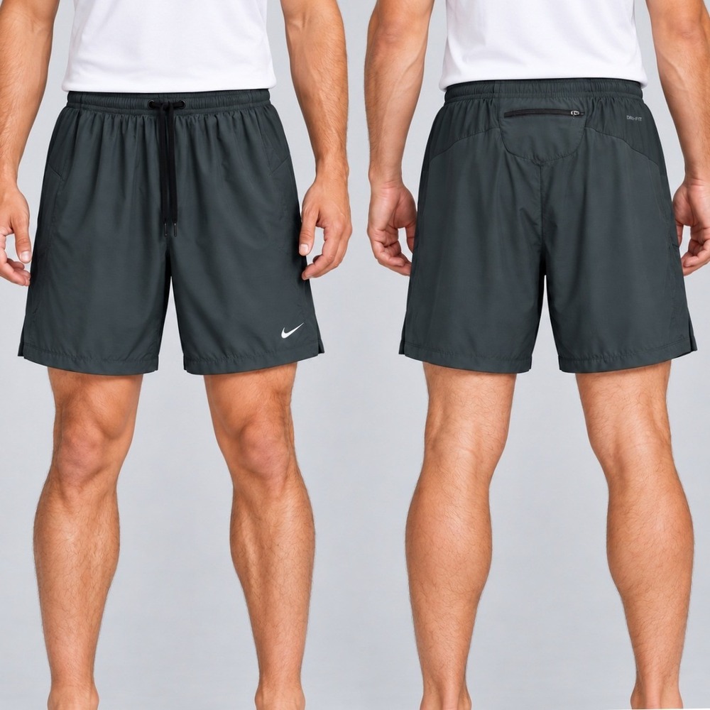 Nike Dri-FIT Running Athletic Shorts Mens Large Gray 7" Lined Charcoal Gray Gym